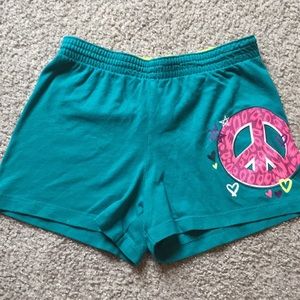 Girls peace sign shorts